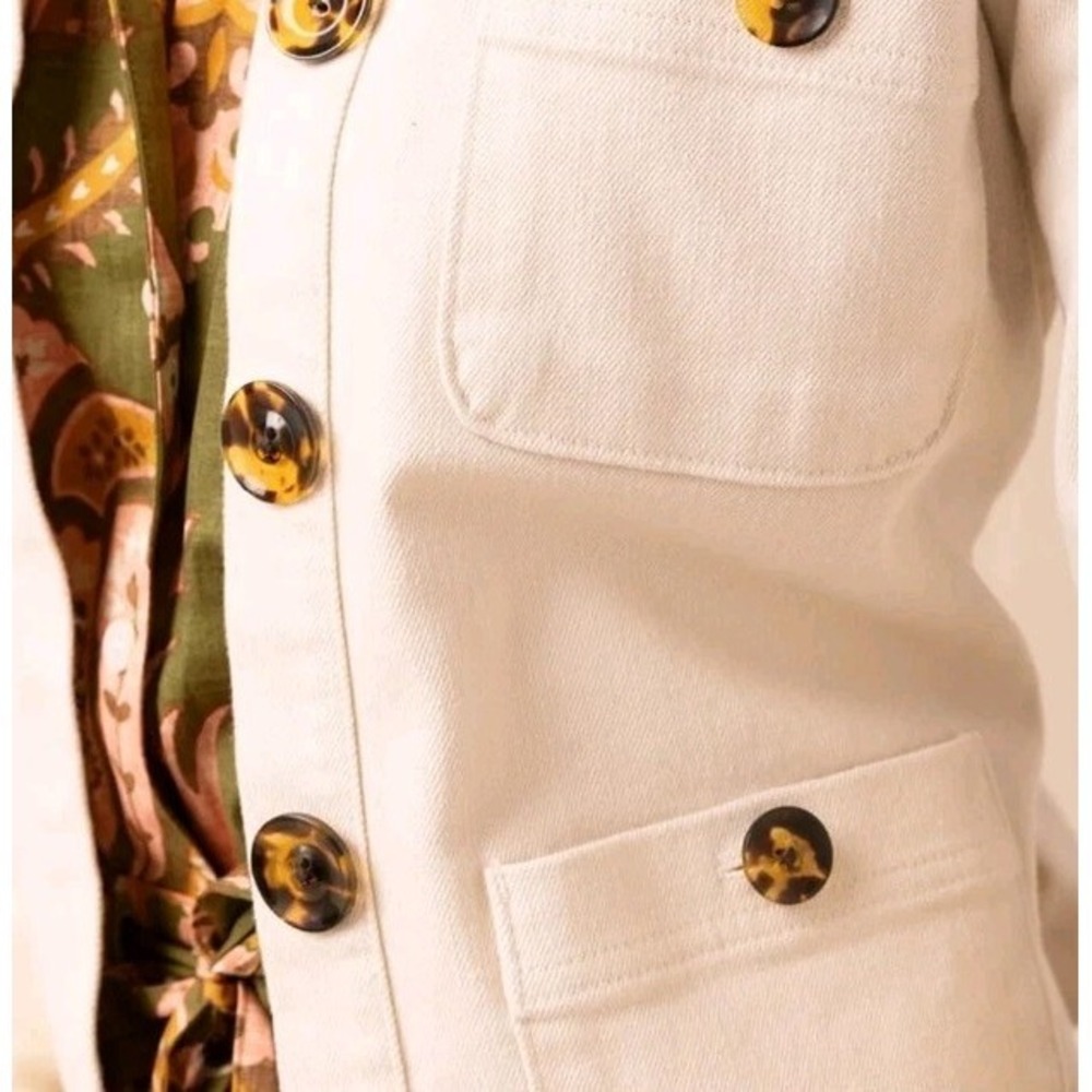 NWT Spartina 449 Utility Jacket Reagan Button Front Cropped- L - Picture 4 of 12